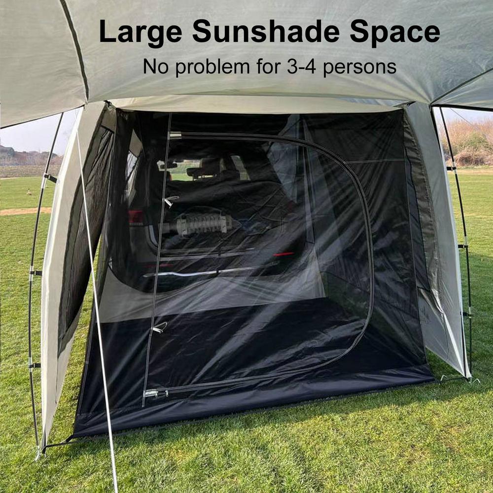 Cheap Goat Tents Car Rear Tent Awning With Mesh Durable Tailgate Tents With Net Rear Tent With Net Roof Top Tent Camping For Car Camping   